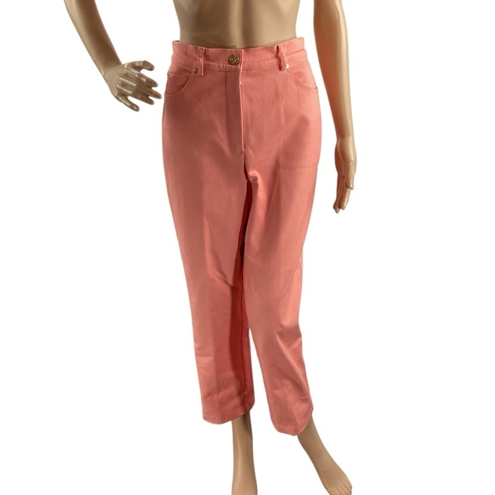 St. John Sport by Marie Gray Pink Cropped Ankle Pants Size 4 Vintage